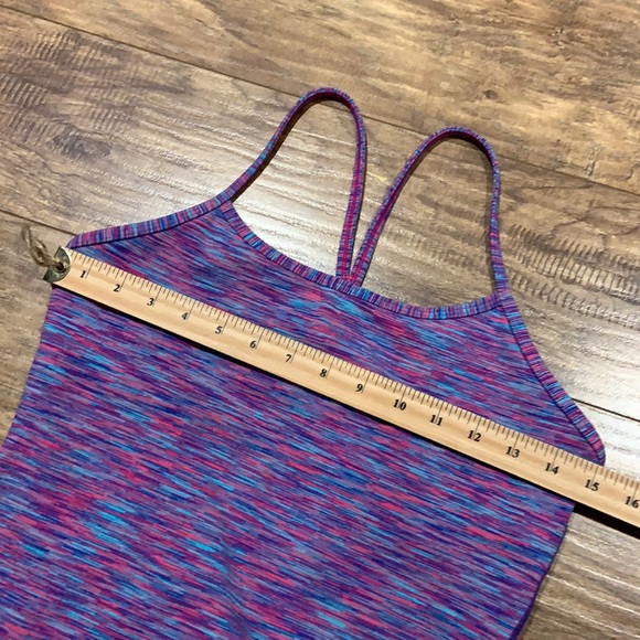 Lululemon power y tank top in blue, pink, purple space stripes - Picture 3 of 6